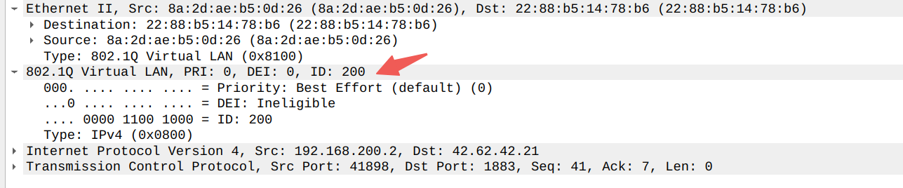 VLAN frame examples